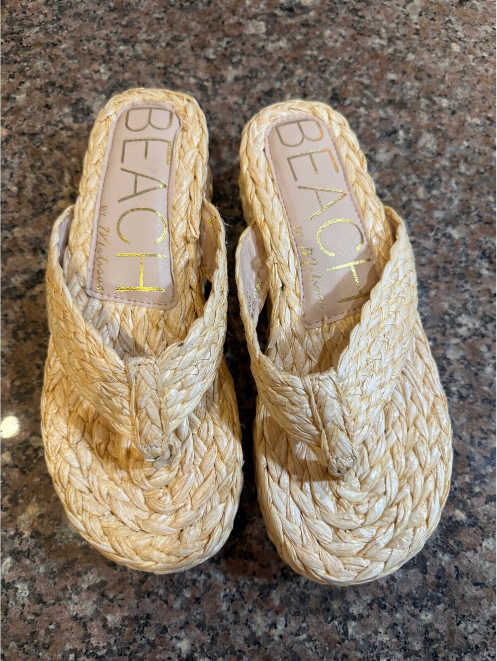Beach by Matisse Sailor Natural Braided Platform Sandals Size 7M NWOT